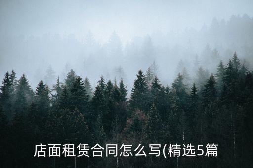 店面租賃合同怎么寫(精選5篇