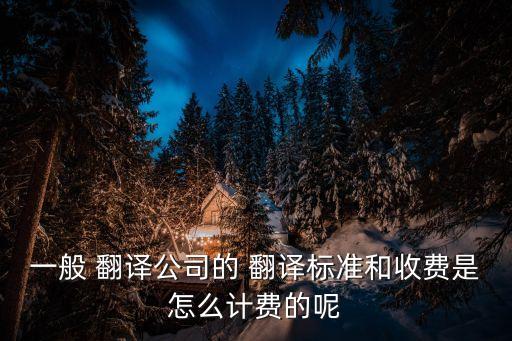 一般 翻譯公司的 翻譯標準和收費是怎么計費的呢