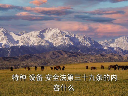  特種 設(shè)備 安全法第三十九條的內(nèi)容什么