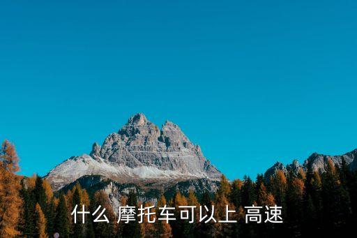 什么 摩托車可以上 高速
