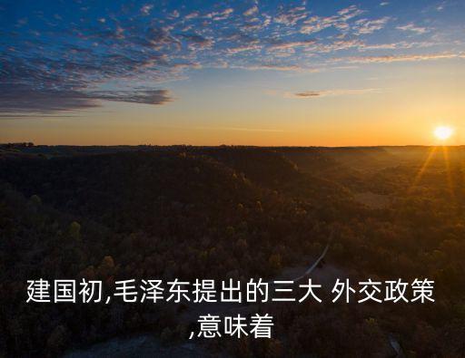 建國初,毛澤東提出的三大 外交政策,意味著