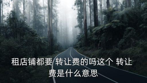 轉(zhuǎn)讓費(fèi)是什么意思,門面房轉(zhuǎn)讓費(fèi)是什么意思