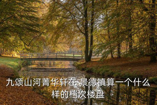 九頌山河菁華軒在 景德鎮(zhèn)算一個(gè)什么樣的檔次樓盤