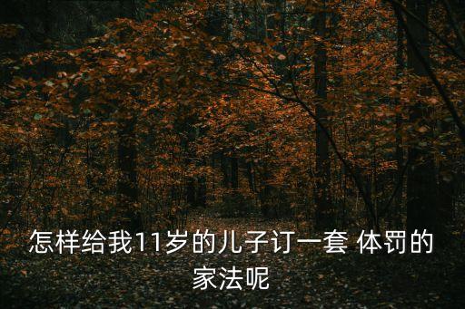 怎樣給我11歲的兒子訂一套 體罰的家法呢