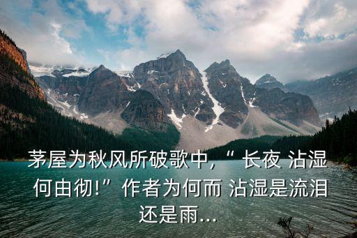 長(zhǎng)夜沾濕何由徹