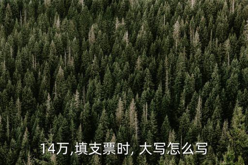 14萬(wàn),填支票時(shí), 大寫(xiě)怎么寫(xiě)