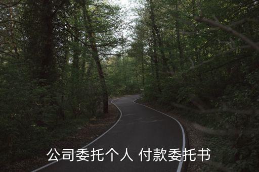 公司委托個(gè)人 付款委托書