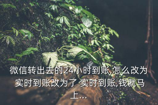 微信轉(zhuǎn)出去的24小時(shí)到賬,怎么改為 實(shí)時(shí)到賬改為了 實(shí)時(shí)到賬,錢就馬上...