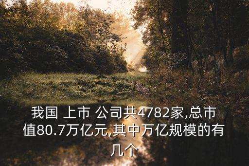 我國(guó) 上市 公司共4782家,總市值80.7萬(wàn)億元,其中萬(wàn)億規(guī)模的有幾個(gè)