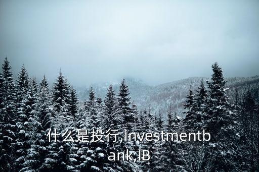 什么是投資銀行