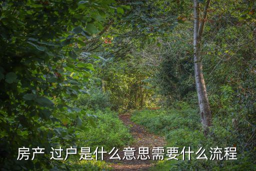 房產(chǎn) 過戶是什么意思需要什么流程