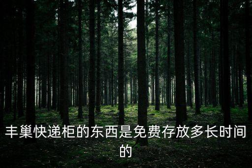 豐巢快遞柜的東西是免費存放多長時間的