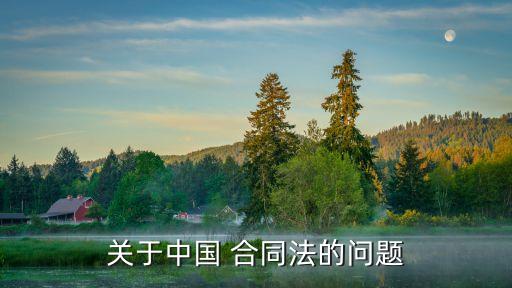 關(guān)于中國(guó) 合同法的問題