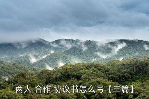 兩人 合作 協(xié)議書怎么寫【三篇】