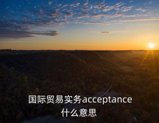  國(guó)際貿(mào)易實(shí)務(wù)acceptance什么意思