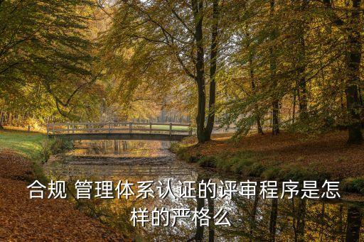  合規(guī) 管理體系認證的評審程序是怎樣的嚴格么