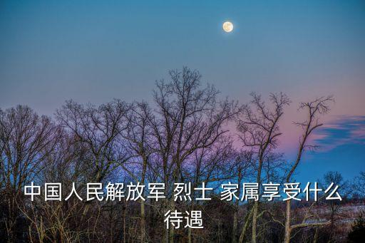 中國人民解放軍 烈士 家屬享受什么 待遇