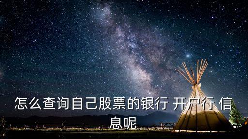 怎么查詢自己股票的銀行 開戶行 信息呢