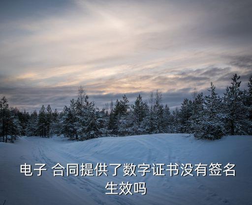  電子 合同提供了數(shù)字證書(shū)沒(méi)有簽名生效嗎