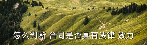 如何確定合同的效力,確定合同效力糾紛怎么收費