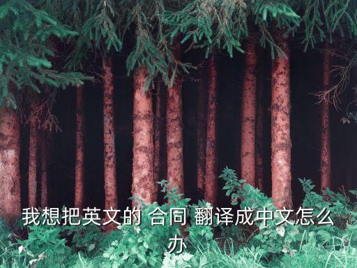 怎么翻譯合同,合同翻譯中英文對(duì)照