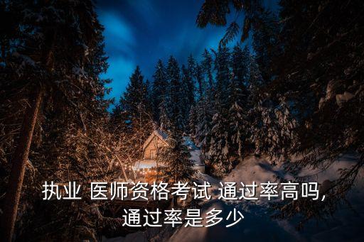執(zhí)業(yè)醫(yī)師通過率