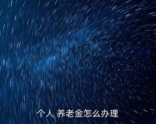 個人養(yǎng)老保險