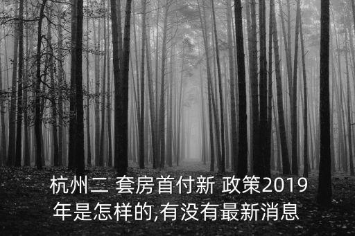 杭州二套房政策