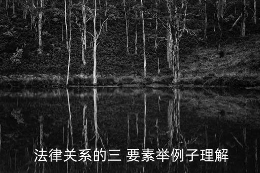  法律關(guān)系的三 要素舉例子理解