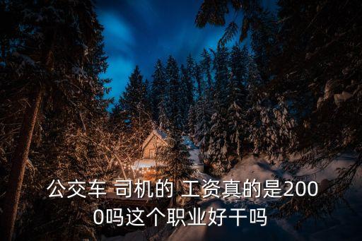  公交車 司機(jī)的 工資真的是2000嗎這個(gè)職業(yè)好干嗎