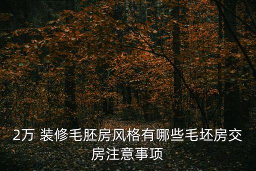 2萬(wàn) 裝修毛胚房風(fēng)格有哪些毛坯房交房注意事項(xiàng)