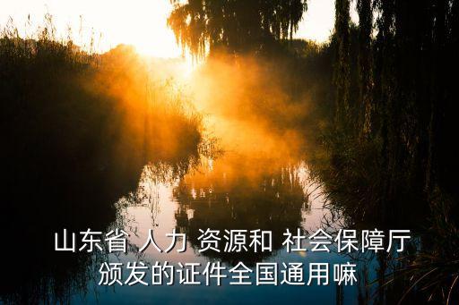 山東省人力資源和社會保障廳