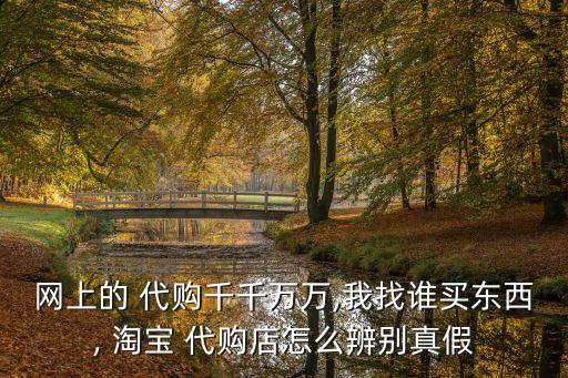 網(wǎng)上的 代購千千萬萬,我找誰買東西, 淘寶 代購店怎么辨別真假