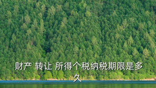  財(cái)產(chǎn) 轉(zhuǎn)讓 所得個(gè)稅納稅期限是多久