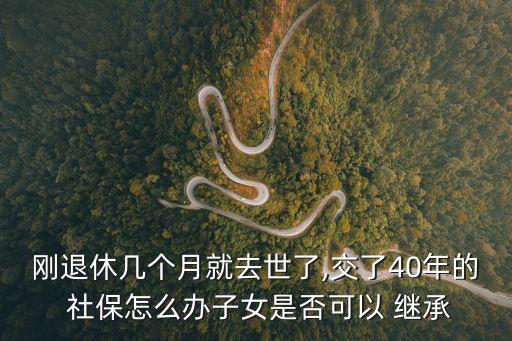 剛退休幾個(gè)月就去世了,交了40年的 社保怎么辦子女是否可以 繼承