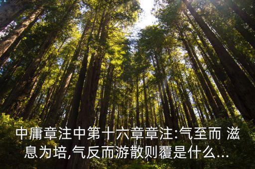 中庸章注中第十六章章注:氣至而 滋息為培,氣反而游散則覆是什么...