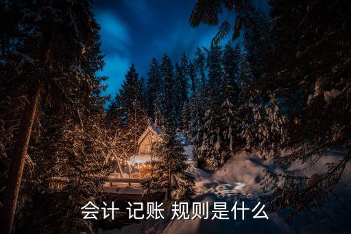 會計 記賬 規(guī)則是什么