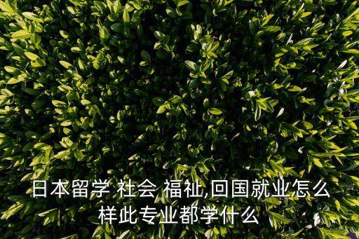 日本留學(xué) 社會(huì) 福祉,回國就業(yè)怎么樣此專業(yè)都學(xué)什么
