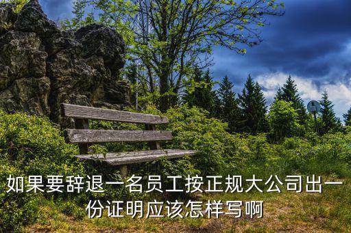 如果要辭退一名員工按正規(guī)大公司出一份證明應該怎樣寫啊
