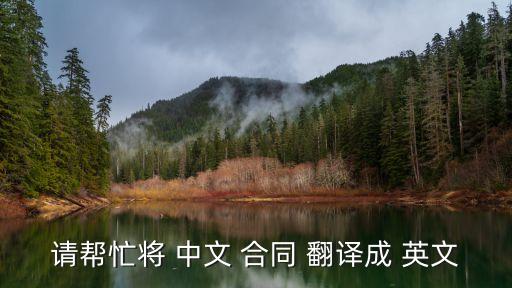 中文合同翻譯成英文的難點,英文合同怎么翻譯成中文