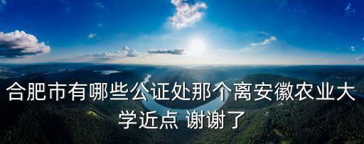 合肥市有哪些公證處那個(gè)離安徽農(nóng)業(yè)大學(xué)近點(diǎn) 謝謝了