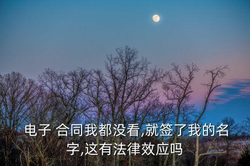 簽電子合同沒看到內容,沒看到合同簽的字算數(shù)嗎