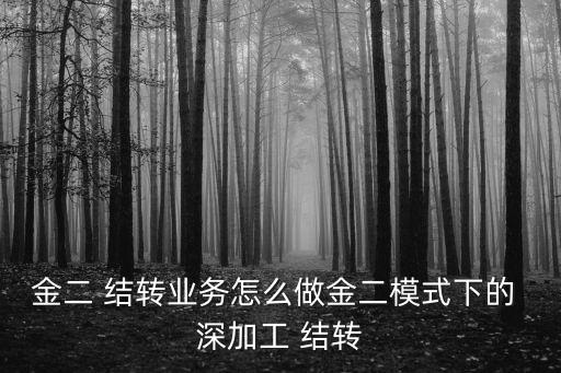 金二 結(jié)轉(zhuǎn)業(yè)務(wù)怎么做金二模式下的 深加工 結(jié)轉(zhuǎn)