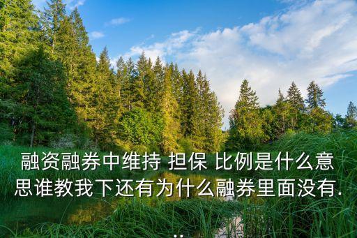 維持擔保比例公式,兩融維持擔保比例公式