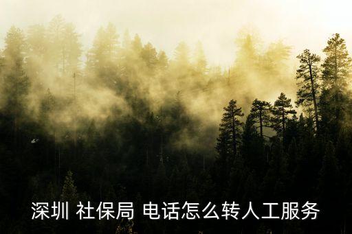 深圳 社保局 電話怎么轉(zhuǎn)人工服務