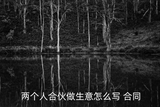 兩個人合伙人合同協(xié)議書,合伙人合同協(xié)議書范本免費