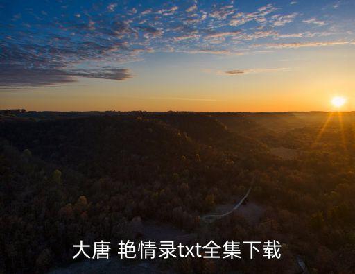 大唐 艷情錄txt全集下載