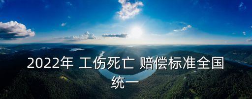 2022年 工傷死亡 賠償標(biāo)準(zhǔn)全國統(tǒng)一