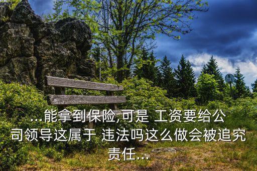 ...能拿到保險,可是 工資要給公司領(lǐng)導(dǎo)這屬于 違法嗎這么做會被追究責(zé)任...