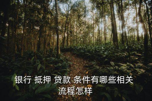 抵押貸款的條件和流程,銀行辦理車(chē)子抵押貸款的條件和流程
